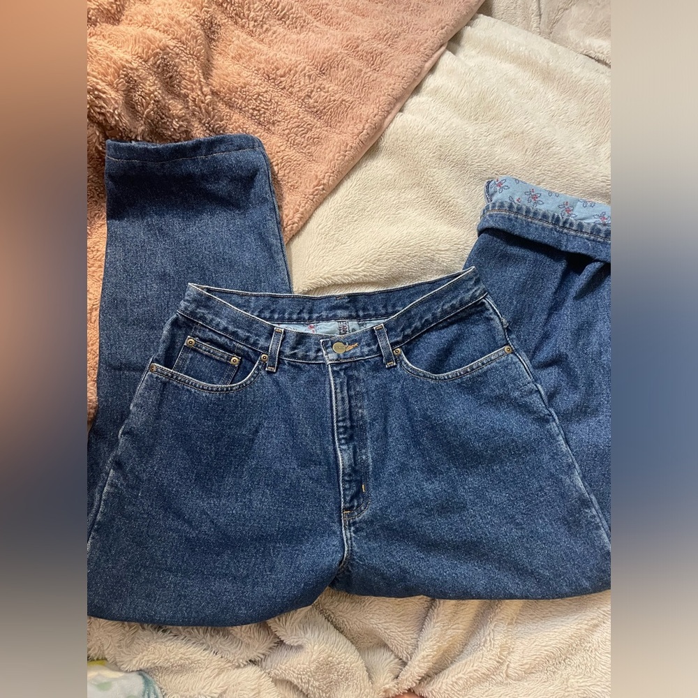EUC Vintage L.L. Bean Double Fleece Lined Straight Leg Denim Jeans